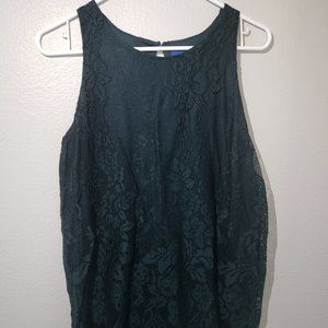 Apt. 9 Forest Green Lace Tank Top
